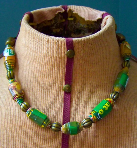 Recycled Cereal Box Necklace